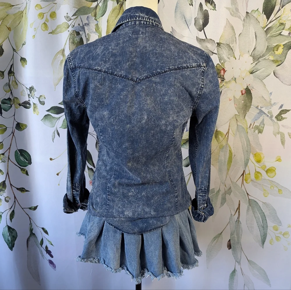 True Religion Dark Wash Denim Button Down - Picture 4 of 7